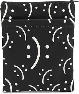 You Decide Book Sleeve Smile Face Sad Face You Decide Emoticon Book Protector Bookworm Gifts for Book Lovers Birthday Gifts (Black)