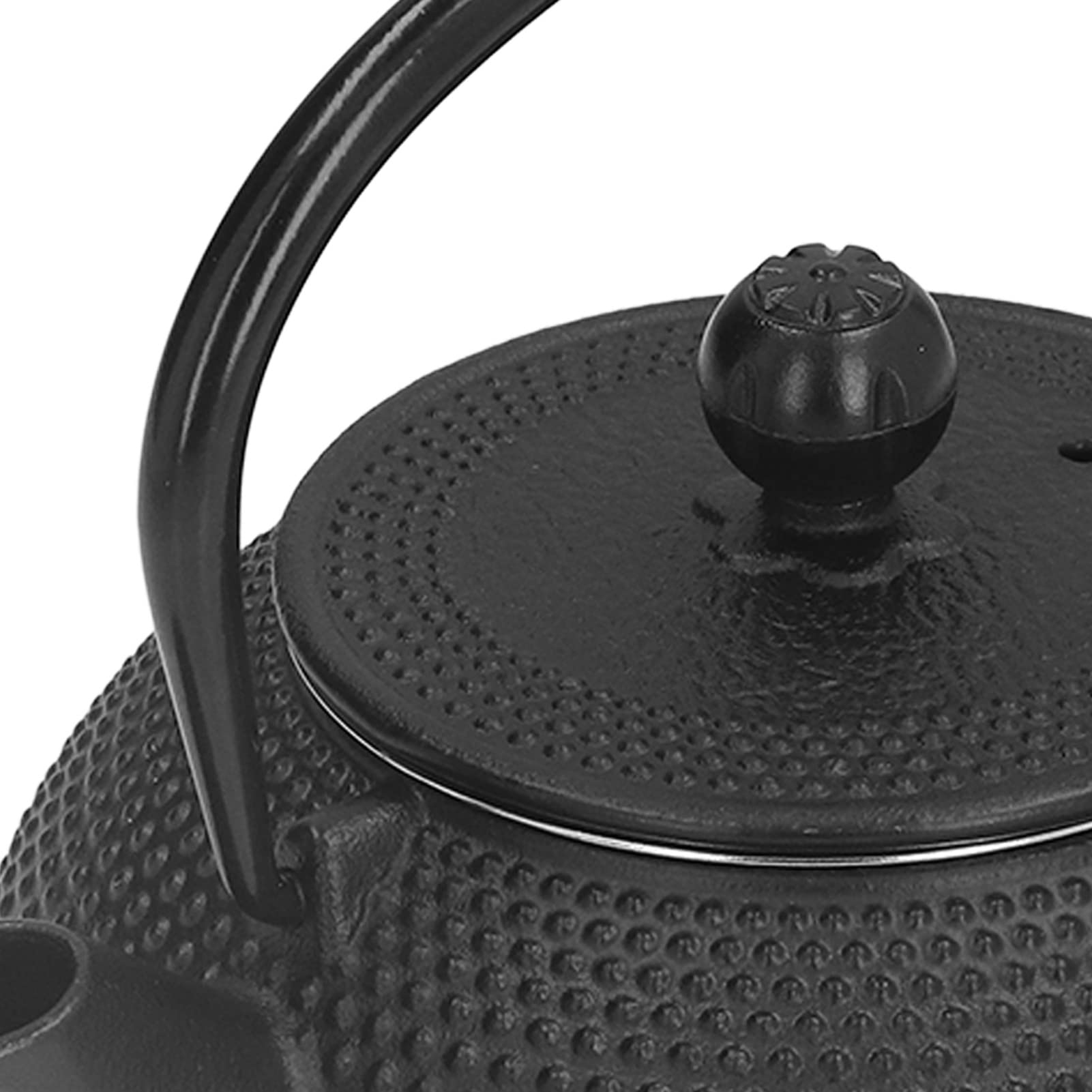 Aramox Juego de Tetera de Hierro Fundido, Juego de Tetera Japonesa de 800 Ml con 2 Tazas, de Hierro Fundido para Hervir y Preparar, de Estufa Negra Grabada para Amantes del té, Uso Familiar