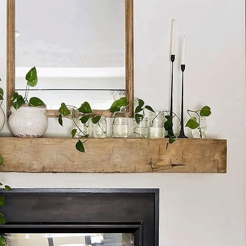 Miniatura 4 de Estante de chimenea | Viga de madera tallada a mano | Mantel rústico para chimenea | Estantes rústicos de granja | Estantes desgastados