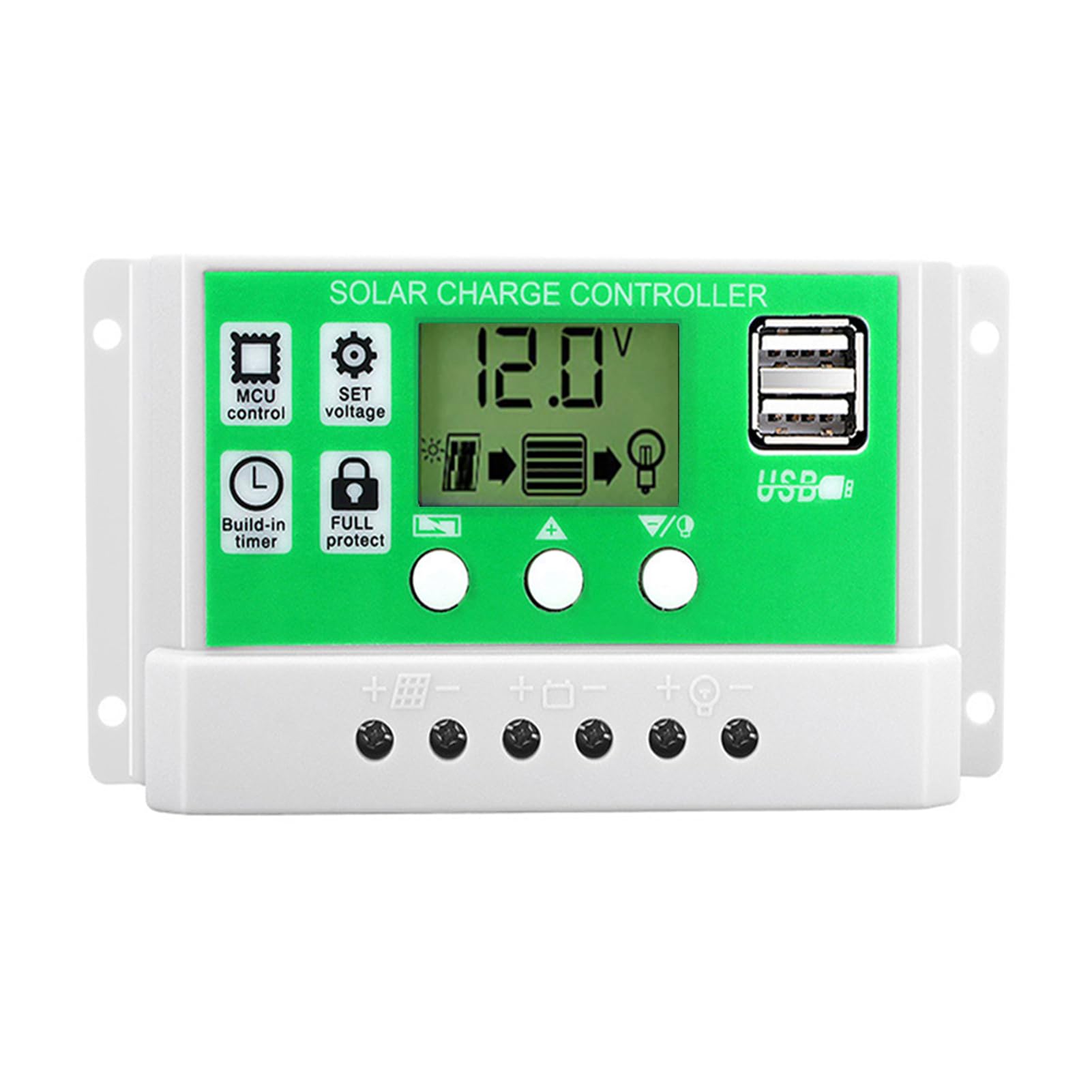 F FABOBJECTS® Controller, 50A Solar Charger Controller 12V/24V Auto PWM Controllers LCD Display Dual USB 5V Output Controller-image-41