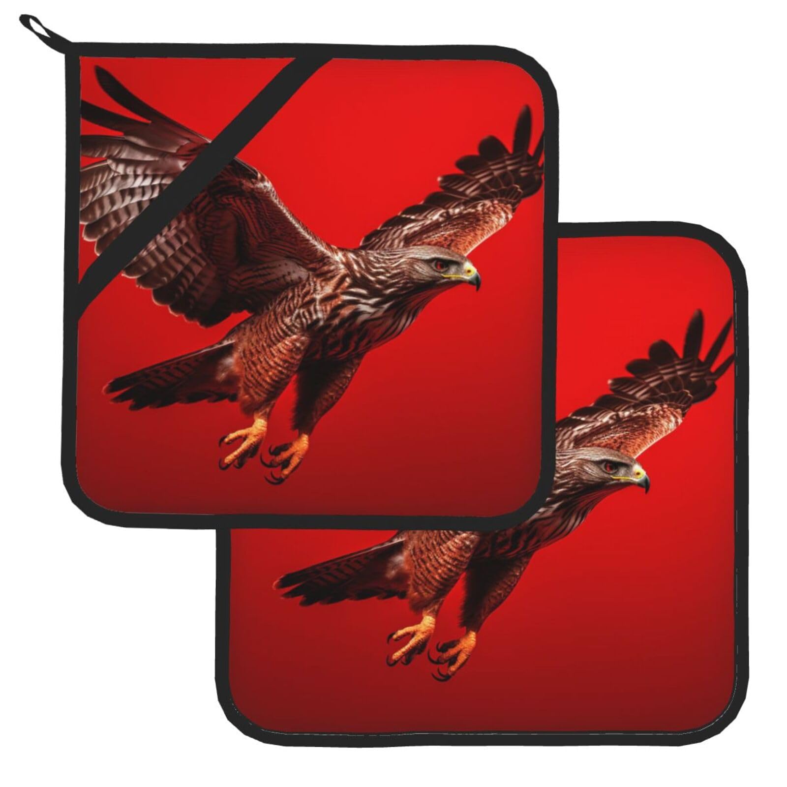 Pot Holder Set of 2 Heat Resistant Potholders Flying Eagle Pot Holders Non Slip Kitchen Trivets Cooking Hot Potholder Washable Oven Mitts Oven Hot Pads for Kitchen Baking BBQ