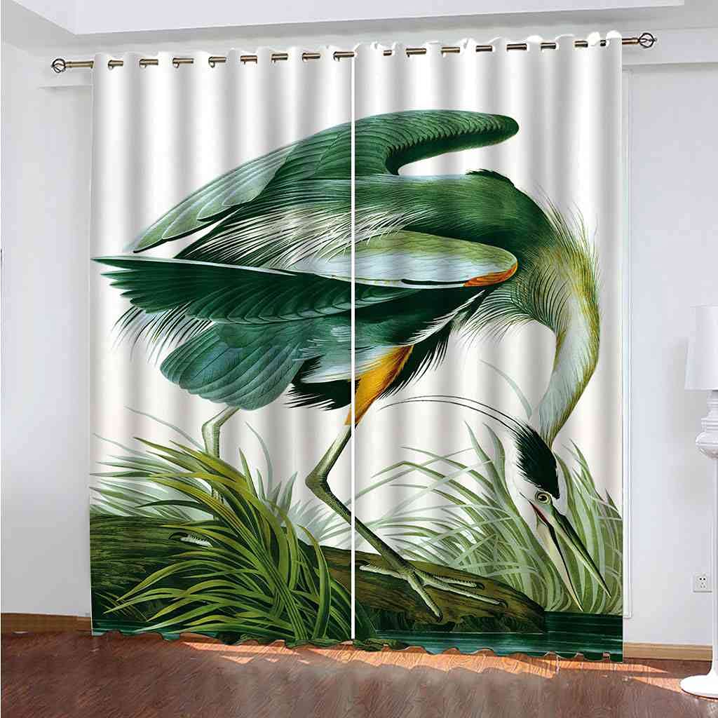 Rideau occultant enfant sauvagine verte 200x160 cm pour chambre