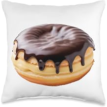 Boston Cream Donut Throw Pillow