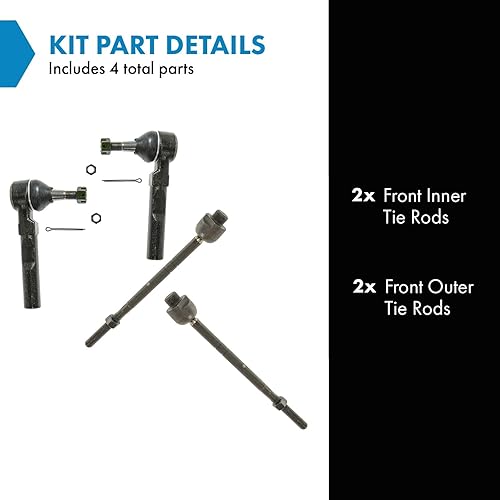 Vista 812 de TRQ - Juego de barras de acoplamiento delanteras interiores y exteriores