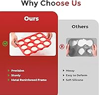 Vista 3 de Silicone Muffin Pan for Baking: 12 Cup Muffin Pan with Metal Reinforced Frame, Regular Size Cupcake Egg Bites Molds for Baking, BPA Free Silicone