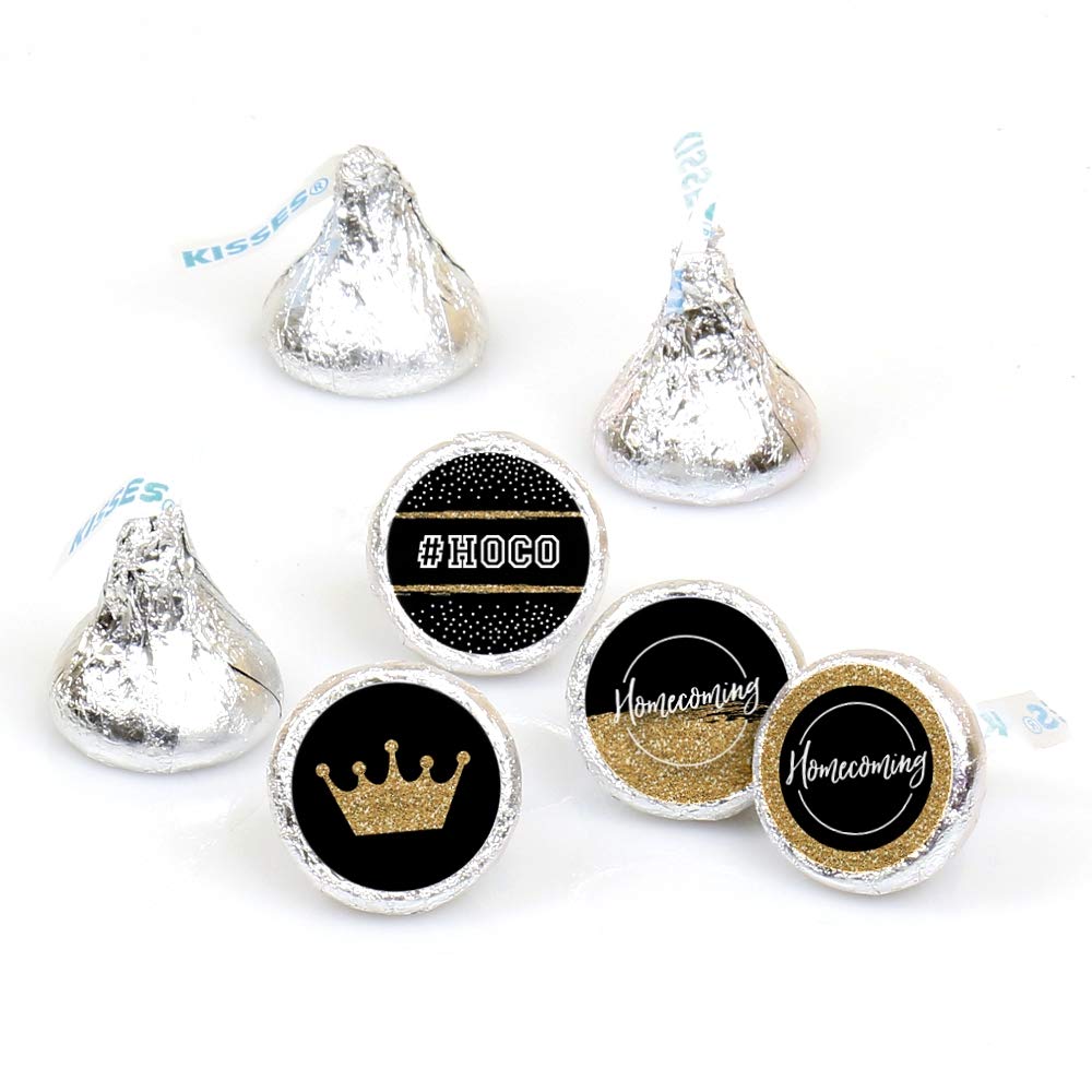 Big Dot of HappinessHoco Dance - Homecoming Round Candy Sticker Favors - Labels Fit Hershey’s Kisses (1 Sheet of 108)