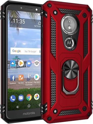 Miniatura 10 de Funda de grado militar para Motorola Moto E5, funda para Moto G6 Play, soporte de anillo giratorio de metal de 5.7 pulgadas, soporte magnético para
