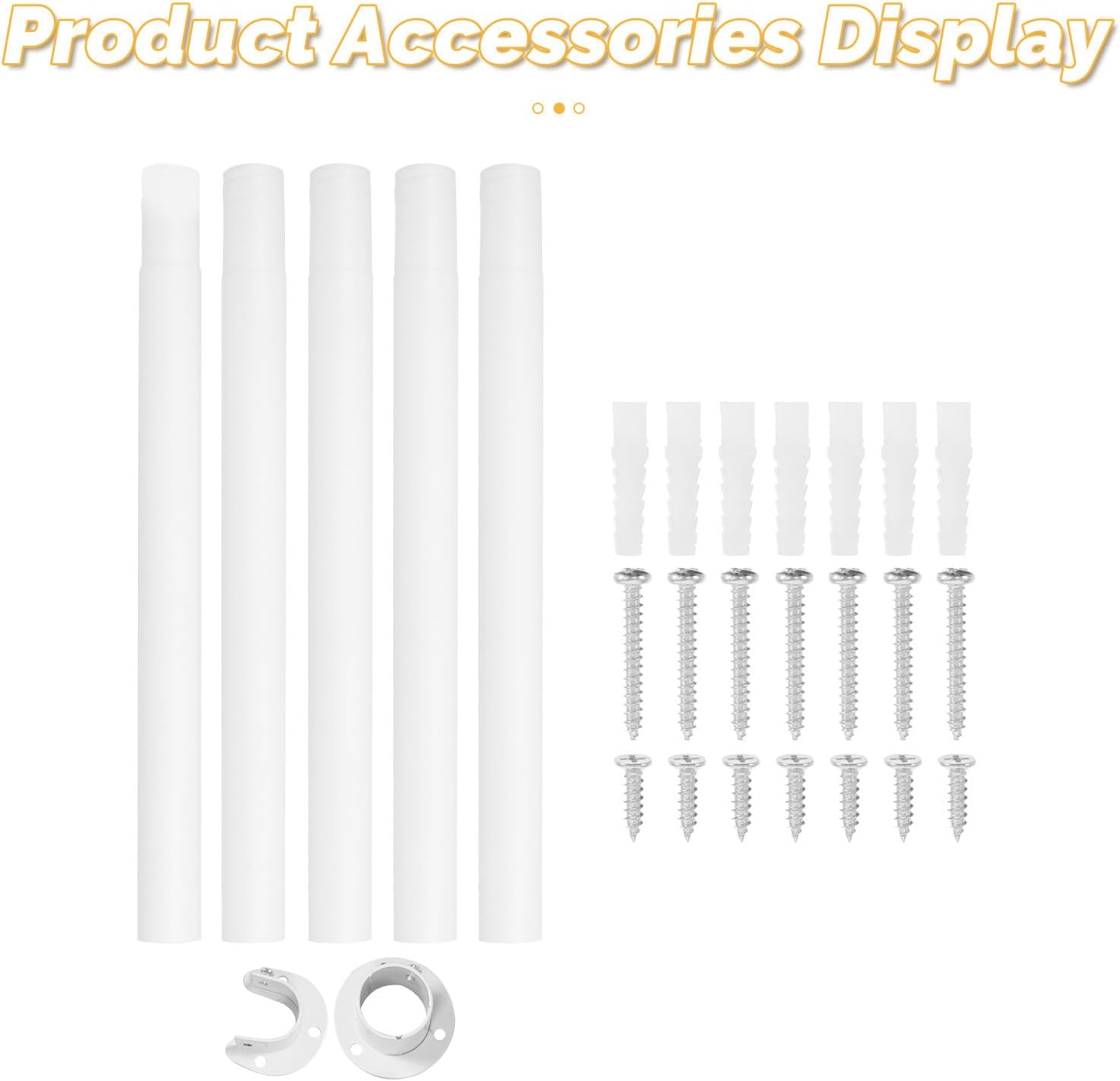 Adjustable Closet Rod for Hanging Clothes - Heavy Duty & No-Drill Hanging Pole - White Shower Curtain Rod for Wardrobes Closet Bathroom & Windows