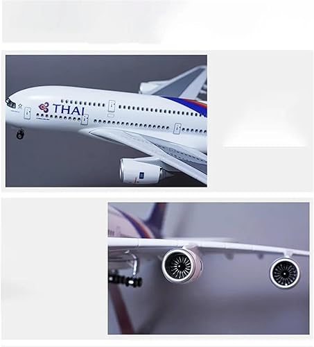 Miniatura 4 de Modelo de avión a escala 1130 para Airbus A380 Thai Airlines Modelo de avión Modelo de avión de aleación Modelo de avión Acabado Modelo de aeronave