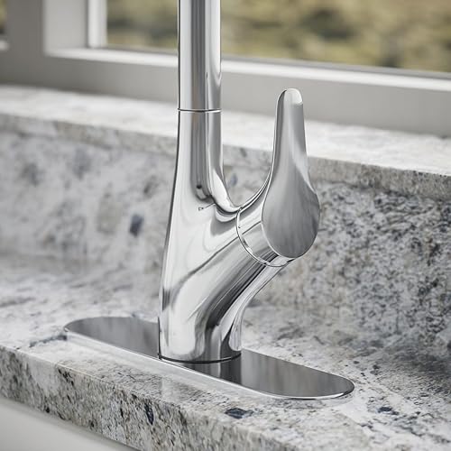 Miniatura 6 de Kohler 30469-CP Rival - Grifo de fregadero de cocina con pulverizador extraíble, cromo pulido