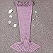 Xjamus Crochet Mermaid Tail Blanket for Kids,Soft Cozy Knitting Sleeping Bag All Seasons Camping Bag,Birthday Gift Shawl(kids, pink)
