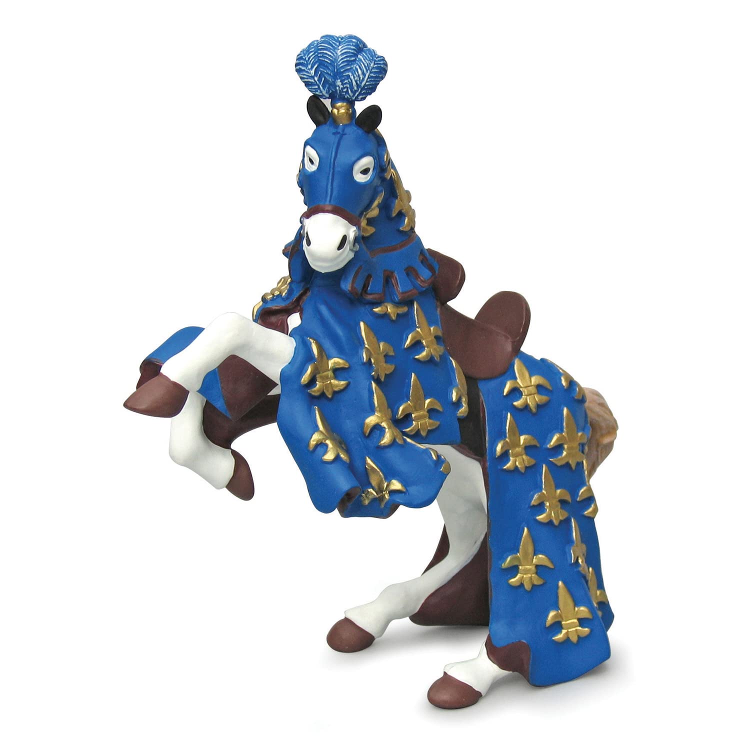 Papo - Realistic Horse Of Blue Prince Philippe Figure - Ages 3+ - Fantasy & Medieval Collection - Creative Play Knights World - Gift Idea Toy for Girls and Boys