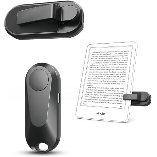 Page Turner for Kindle Remote Control for iPhone iPad Tablets eReaders | Page Turner Clicker for Kindle Paperwhite & Scribe, Camera Remote & Selfie Shutter with Wrist Strap and Storage Bag