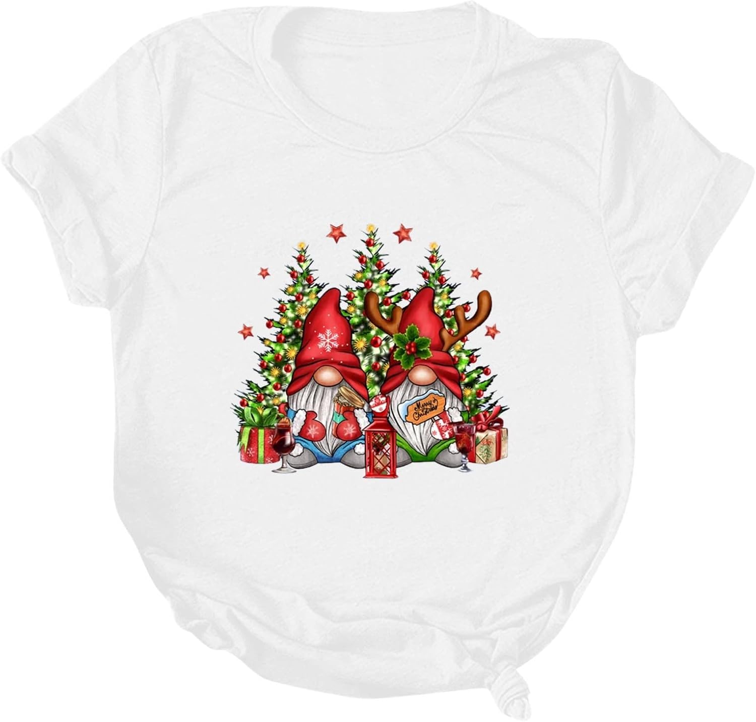 Kersttrui voor dames, met grappige grafische print, ronde hals, lange mouwen, sweatshirt, cadeautjes, bovenkleding, beige, XL