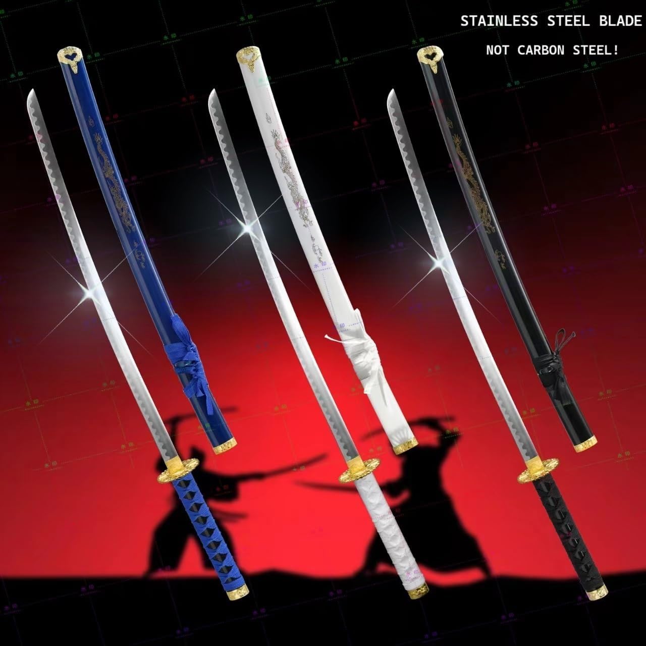 Katana Last Samurai Sword - Real Stainless Steel, Full Tang, Hand Forged, Not Carbon Steel, Free Stand Hand Forged Made