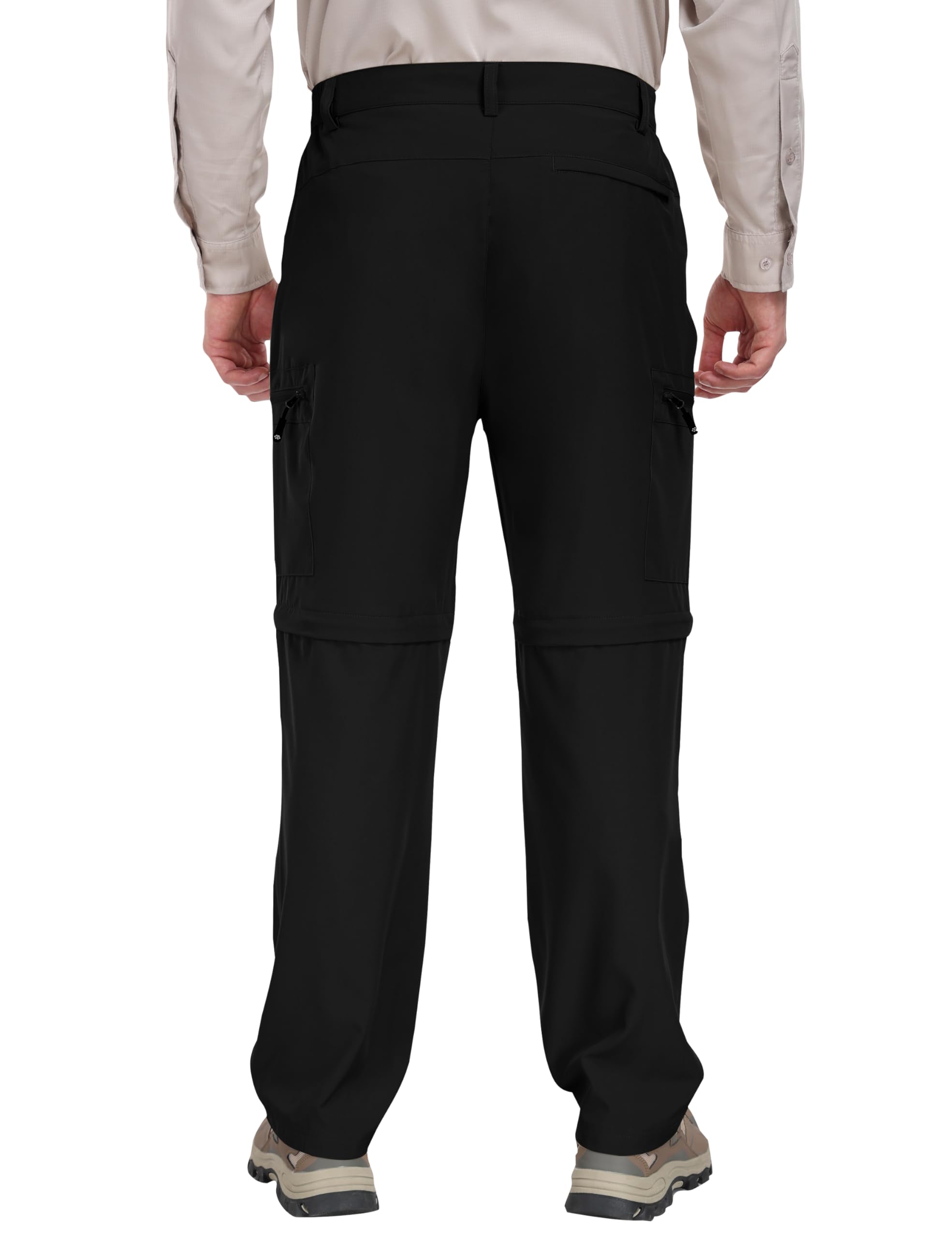 JINSHI Hombre Pantalón Convertible Cortos de Secado Rápido Ligero Zip Off Pantalones de Senderismo Montaña Escalada con 5 Zip-Bolsillos