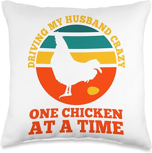 Chicken Lover Gifts - Funny Chicken Tees for Women Driving My Husband Crazy One Time - Almohada de pollo linda 16 x 16 pulgadas multicolor Chicken Lover Gifts - Funny Chicken Tees for Women Driving My Husband Crazy One Time - Almohada de pollo linda 16 x 16 pulgadas multicolor