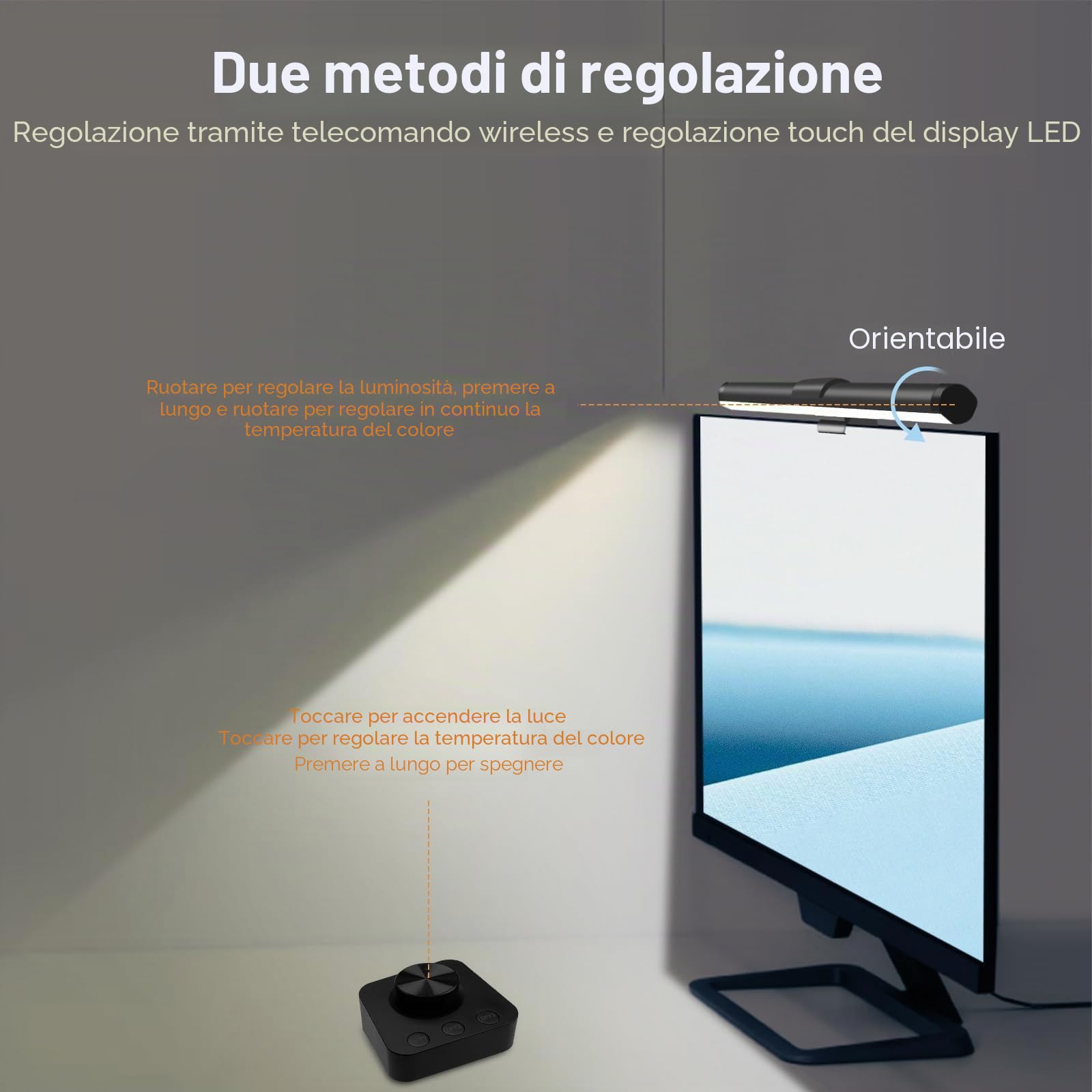 Lampada da Monitor Computer per Controller Wireless Lampada da Scrivania, USB Lampada da Letturaper PC, Luminosità Della Temperatura del Colore Regolabile No Screen Glare Protezione per Gli Occhi 44CM