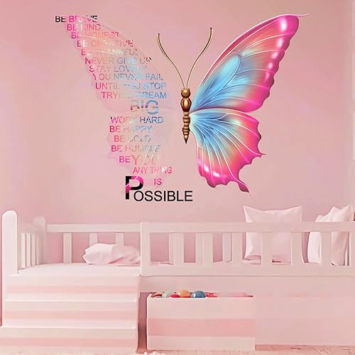 Miniatura 6 de Calcomanías de pared inspiradoras grandes, increíbles citas motivacionales, calcomanías de pared para adolescentes, niñas, dormitorio, sala de