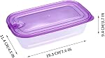 Plastic Deli Food Storage Containers With Lids Airtight Rectangle Meal Prep Containers,Snack Fruit Salad Container Microwave,Freeze,Dishwasher Safe (6 PACK 20OZ/600ml)