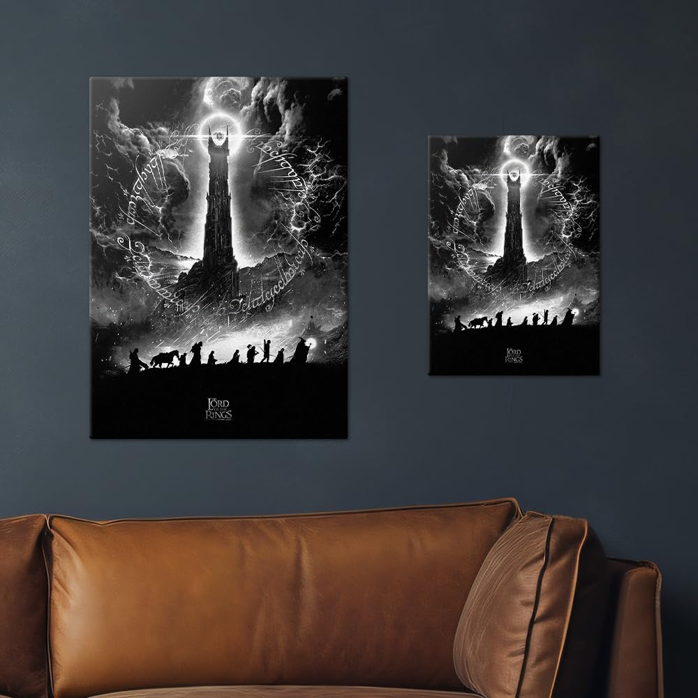 Displate - Poster in metallo - Middle Earth - The Lord of the Rings Alternative Posters - One to Rule Them All B&W - Dimensione L - 67,5 x 48 cm Matt