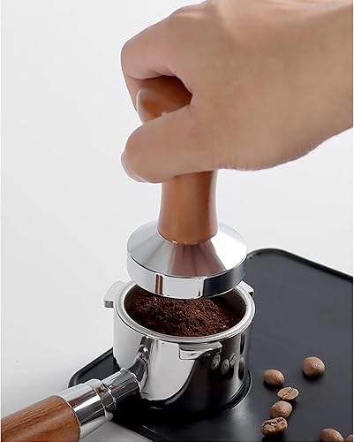 Miniatura 3 de Prensa de café en polvo para cafetería, accesorio de cocina de acero inoxidable, prensa de café en polvo, 2.008 in2.126 in2.283 in, base plana,