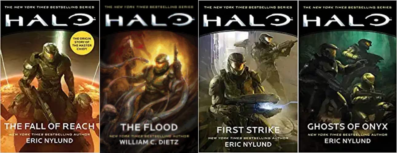 The Original Halo Book Series (The Fall of Reach, The Flood, First Strike, Ghosts of Onyx) - Paperback