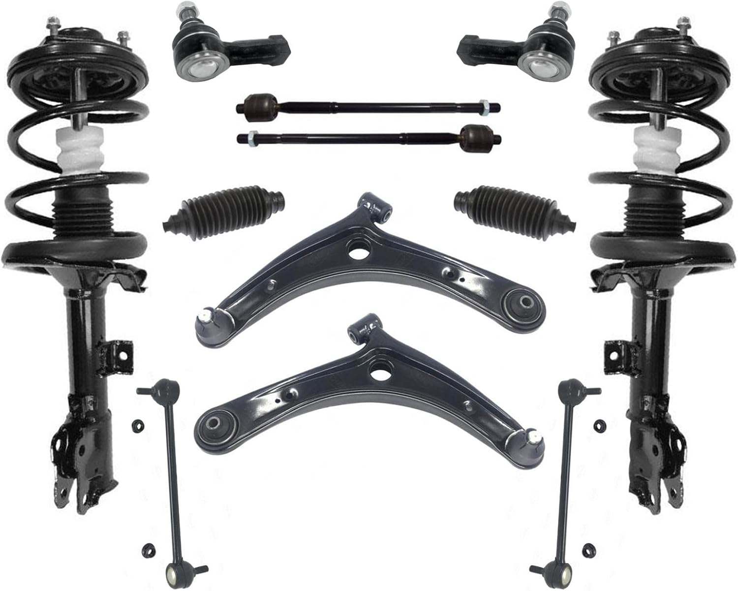 Front Complete Coil Spring Struts 2011-2018 Replacement Part for Mitsubishi Outlander Sport 12pc w/Control Arms