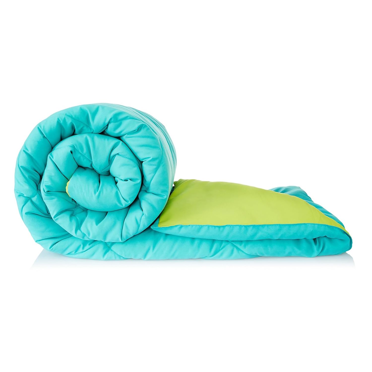 Solimo Microfiber Reversible Comforter, Single (Aqua Blue & Olive Green, 200 GSM) discount deal