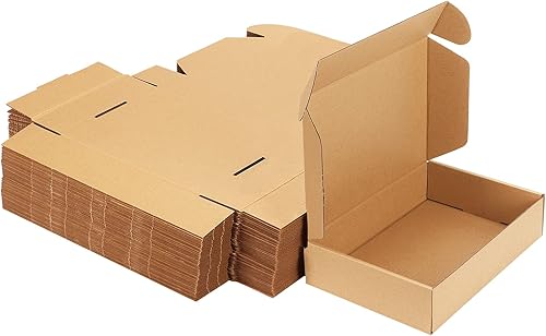 MEBRUDY Cajas de envío de 9 x 6 x 2 pulgadas, paquete de 50 unidades, caja de cartón corrugado pequeña para correo de literatura de embalaje