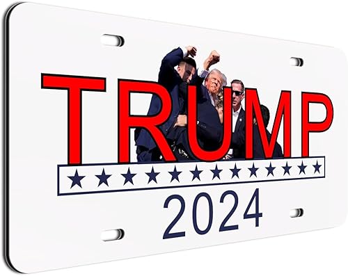 Miniatura 76 de JASS GRAPHIX Placa de matrícula personalizada con la bandera estadounidense de línea amarilla, homenaje personalizado a despachadores y operadores