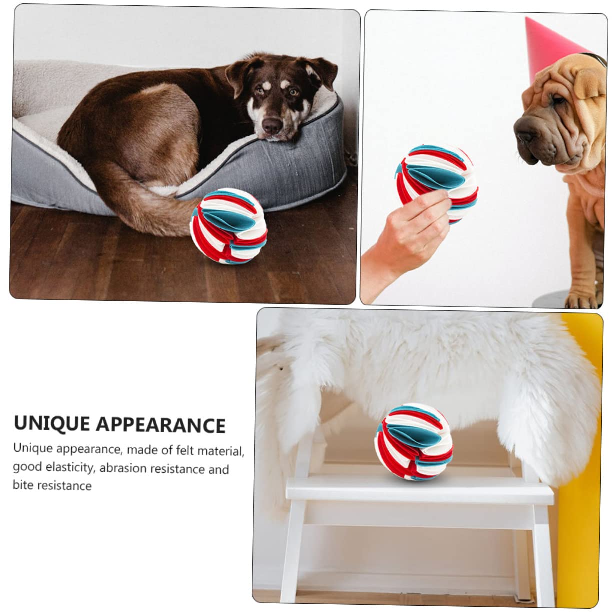 Angoily 3stücke Pet Dog Sniff Toy Bunter Hundeschnüffelball Für Interaktives Spielen Und Langsames Füttern Sicheres Kauspielzeug Zur Zahnpflege Für Kleine Und Große Hunde