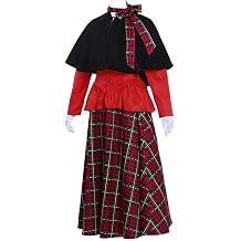 Charles Dickens Caroler Costume Red Victorian Yuletide Lady Christmas Caroler Costume Dress for Women
