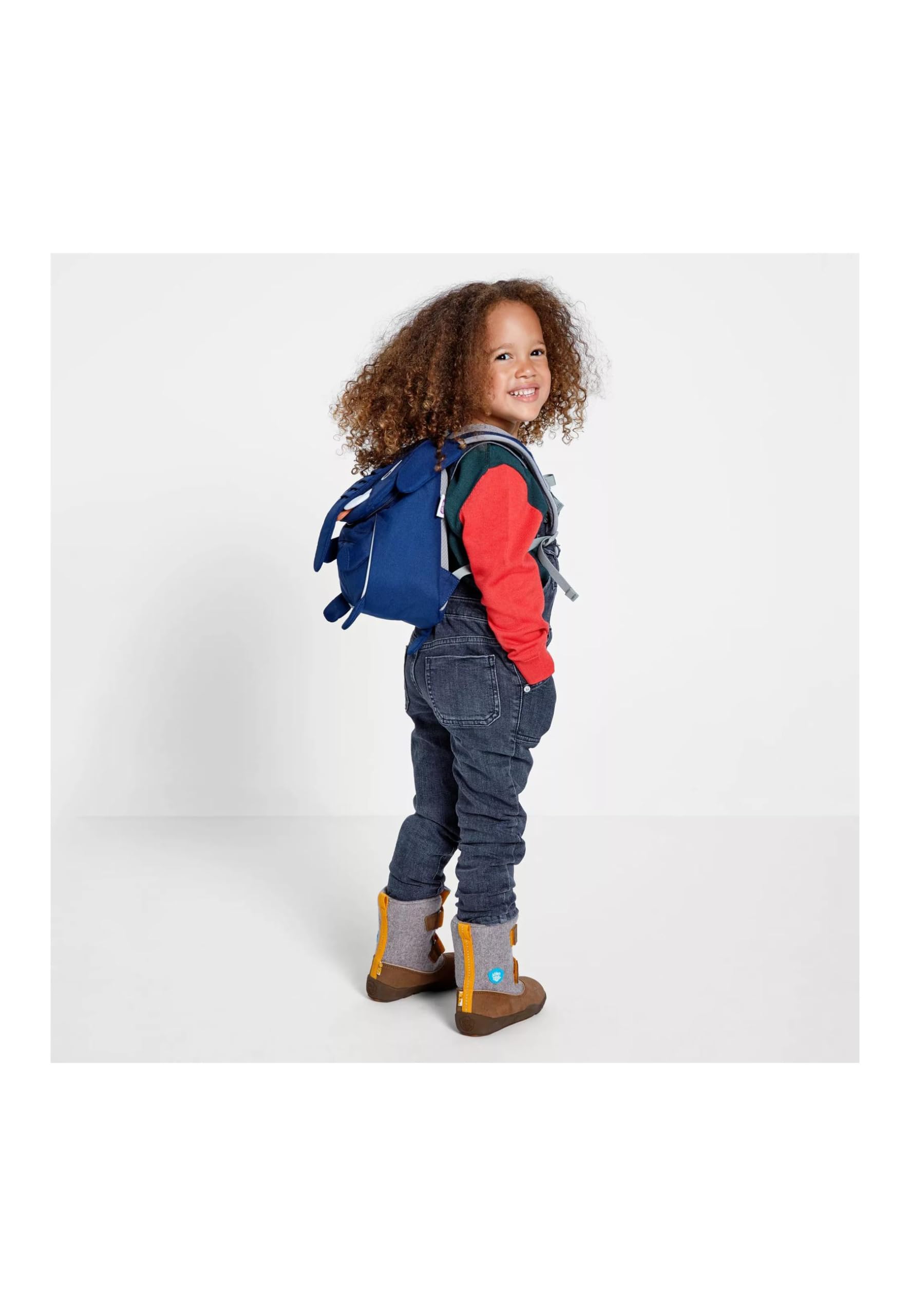 Affenzahn Kleiner Freund Kindergarten-Rucksack für 1-3 Jährige Ergonomisch Reflektierend Ziehzunge mit Namensschild