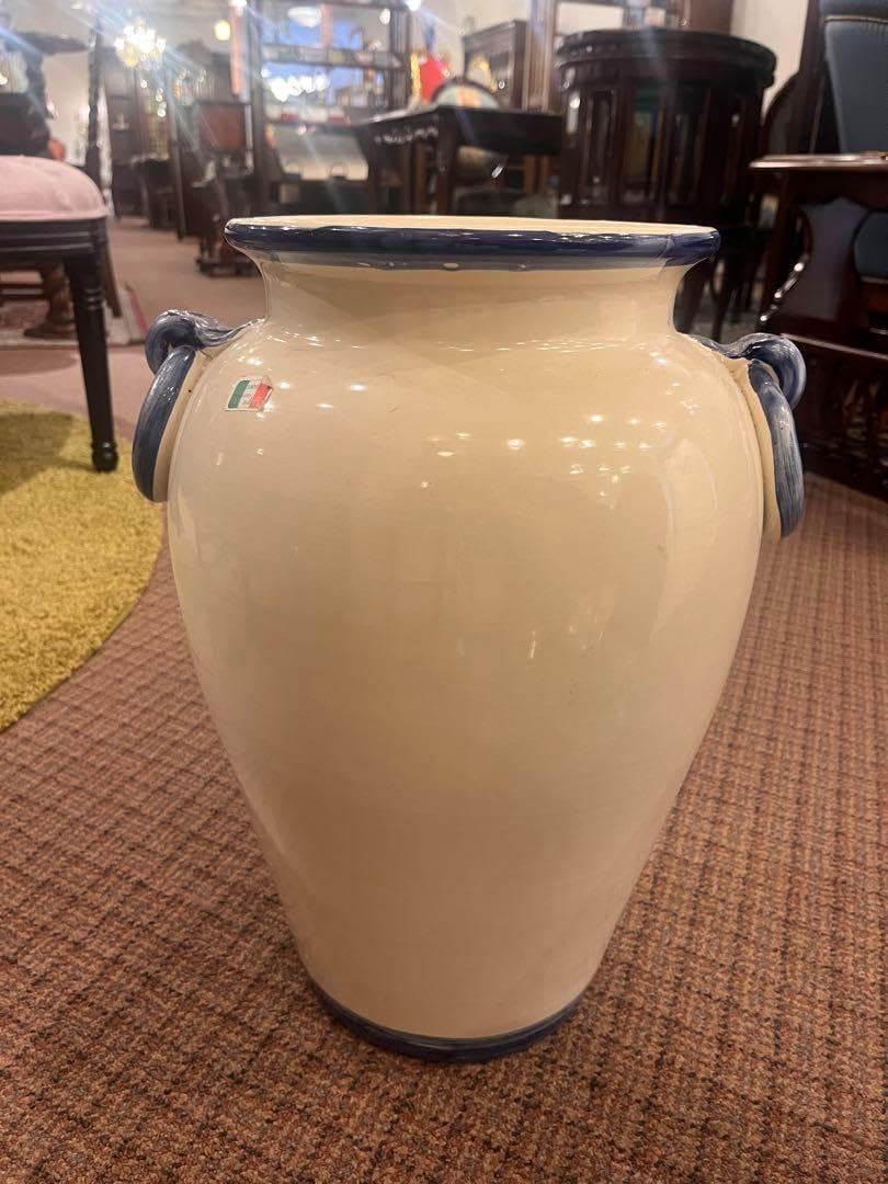 傘立て アンブレラスタンド 陶器製 ホワイトxブラック モダン