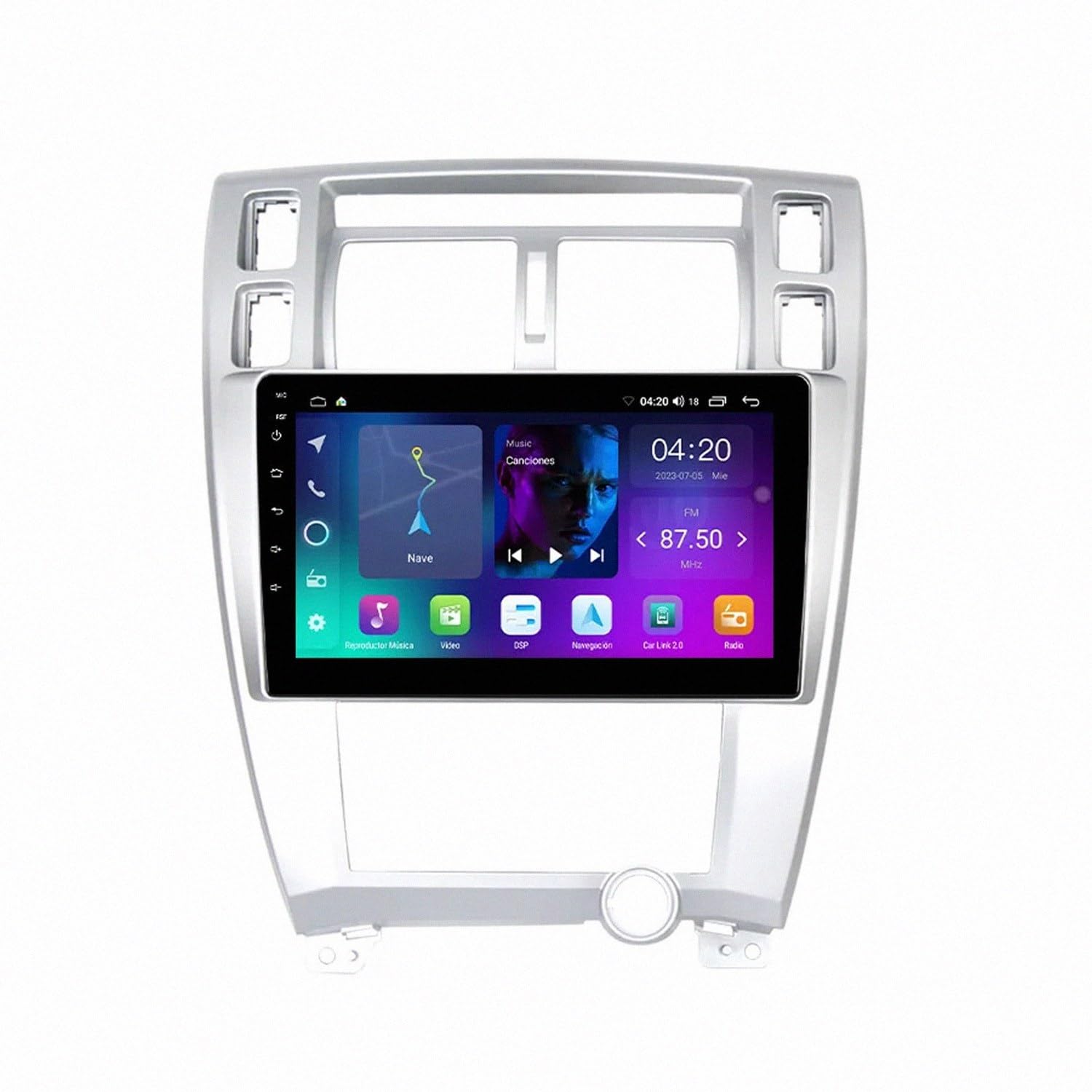 Radio coche 2 DIN GPS compatible con Hyundai Tucson 2004-2009 y Mirror Link HD 8