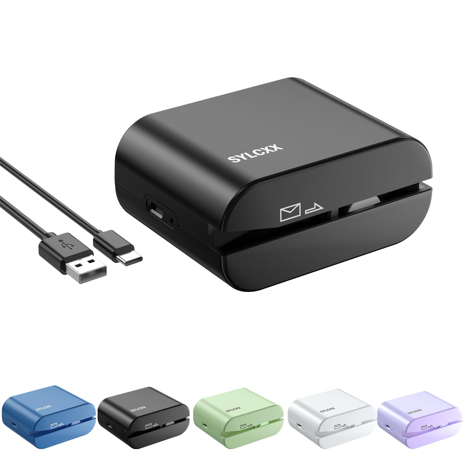 Abrecartas eléctrico recargable, abrecartas cortadora de sobres, abridor de sobres eléctrico, abridor de correo, herramienta universal eficiente para abrecartas para oficina, hogar (negro)