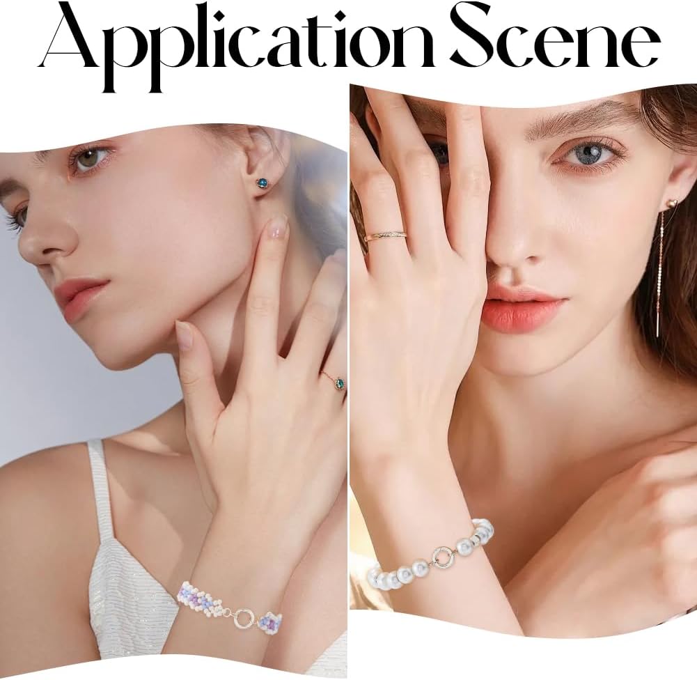 SUNNYCLUE 1 Box 2Pcs Spring Gate Ring Round Spring Clasp 925 Sterling Silver Bracelet Necklace Shortener Small Clamp Clasps Carabiner Snap Clip O Rings for Jewelry Making DIY Crafts Gifts Supplies - Image 5