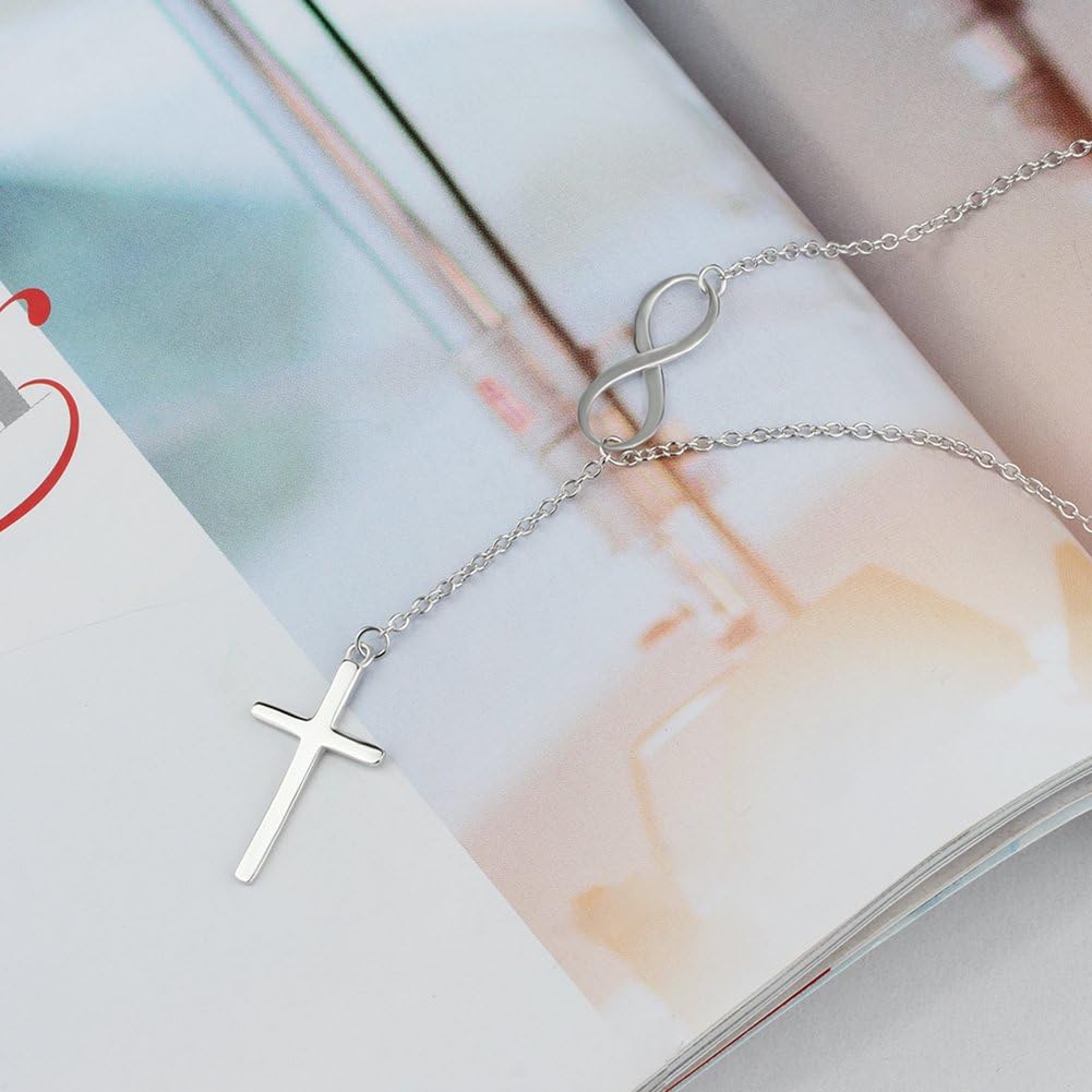 925 Sterling Silver Cross Style Pendant Religious Necklace - Image 5