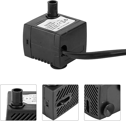 Miniatura 7 de Mini bomba de agua sumergible, pequeña bomba de fuente de mesa ultra silenciosa, caudal ajustable de 150 litros para acuario, pecera, estanque,