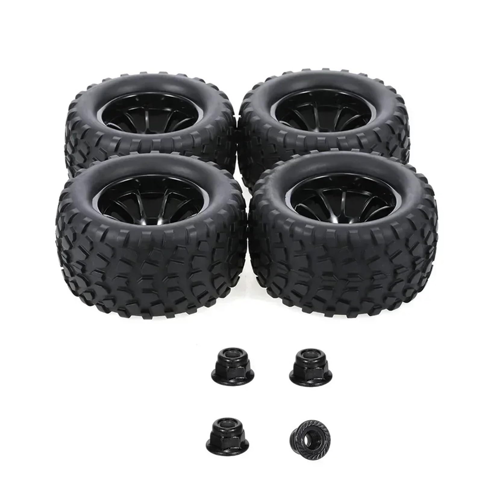 Per Traxxas Per Himoto Per HSP Per HPI Per Redcat 1/10 125mm Gomma RC Monster Truck Pneumatici Cerchioni 12mm Esagonale Con 4mm Dadi Bloccaggio Accessori Giocattoli Rc
