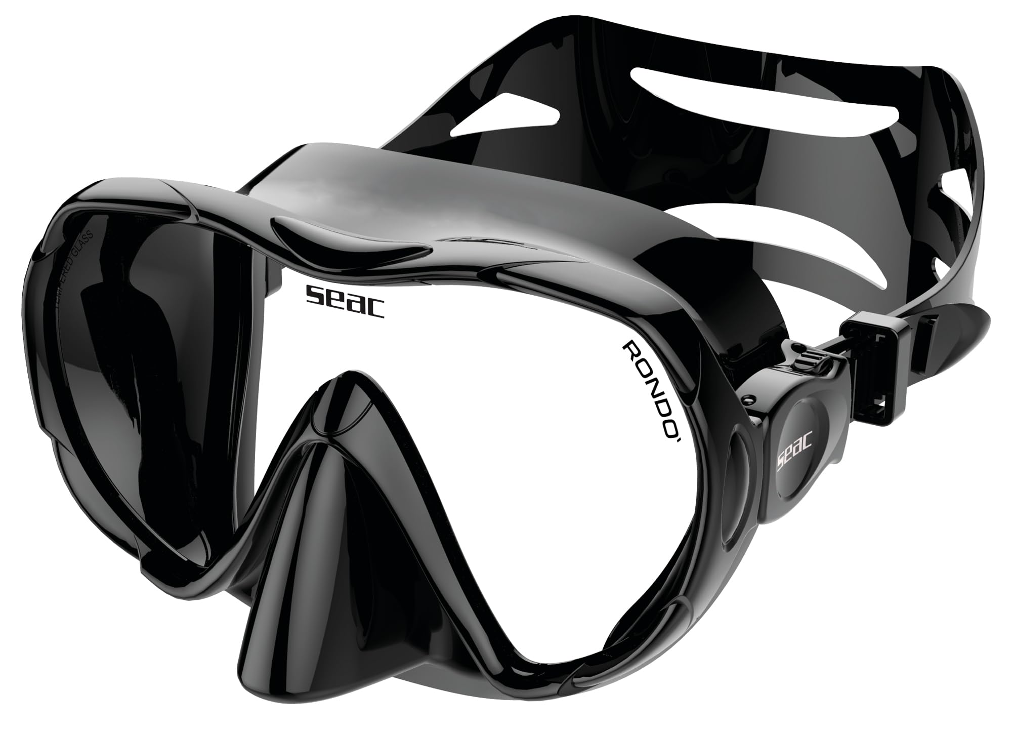 SEAC Rondò - Maschera Frameless Monovetro in Silicone per Immersione e Snorkeling o Combo Set Maschera + Snorkel SEAC Reverse Dry, Sistema Dry Top e Valvola di Spurgo