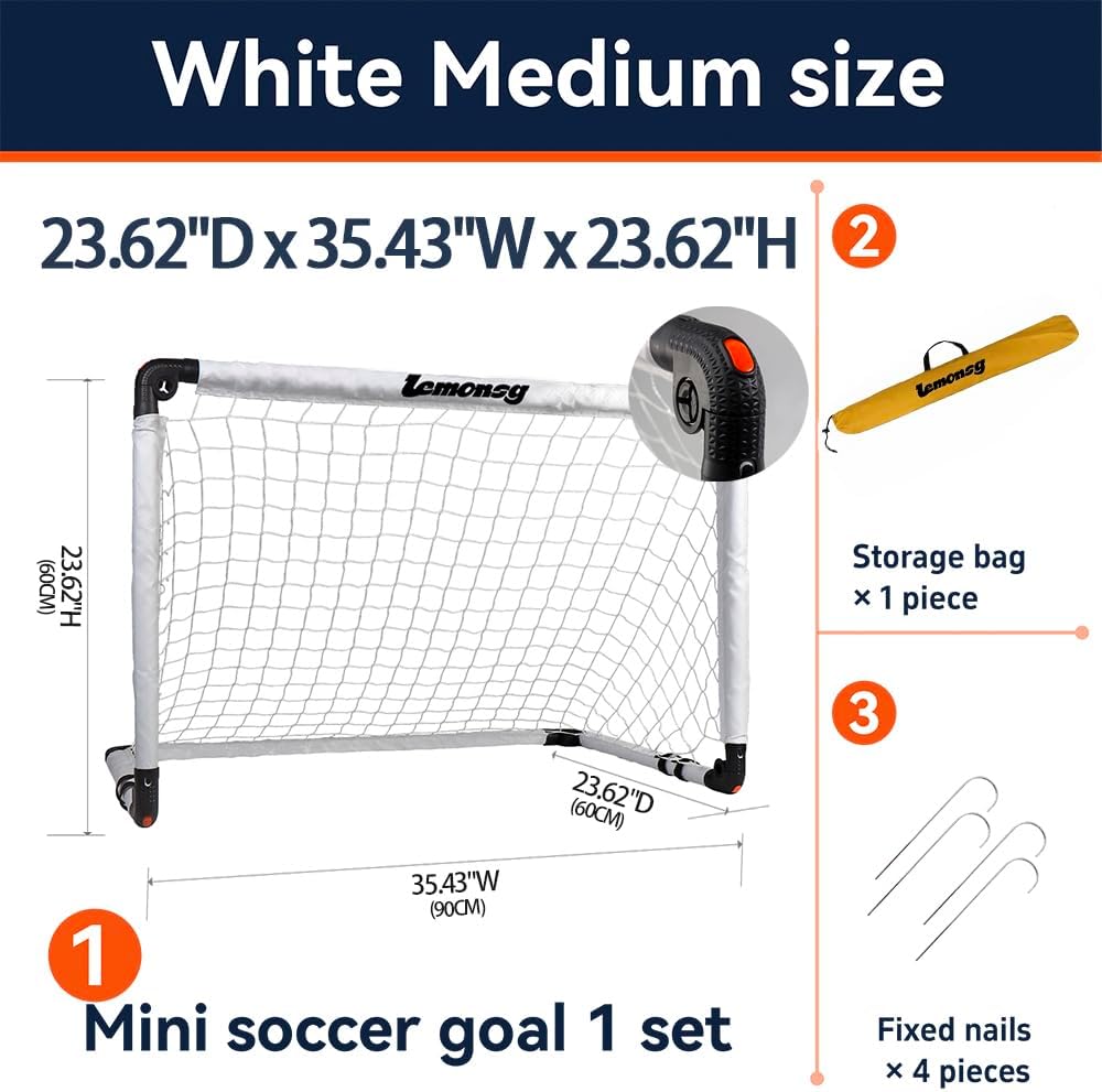 Small Soccer Goals for Kids, Foldable Mini Soccer Goal Set with Portable Soccer Net for Kids, Kid Soccer Goal for Indoor Outdoor Backyard Play, Soccer Toy Gift for Children