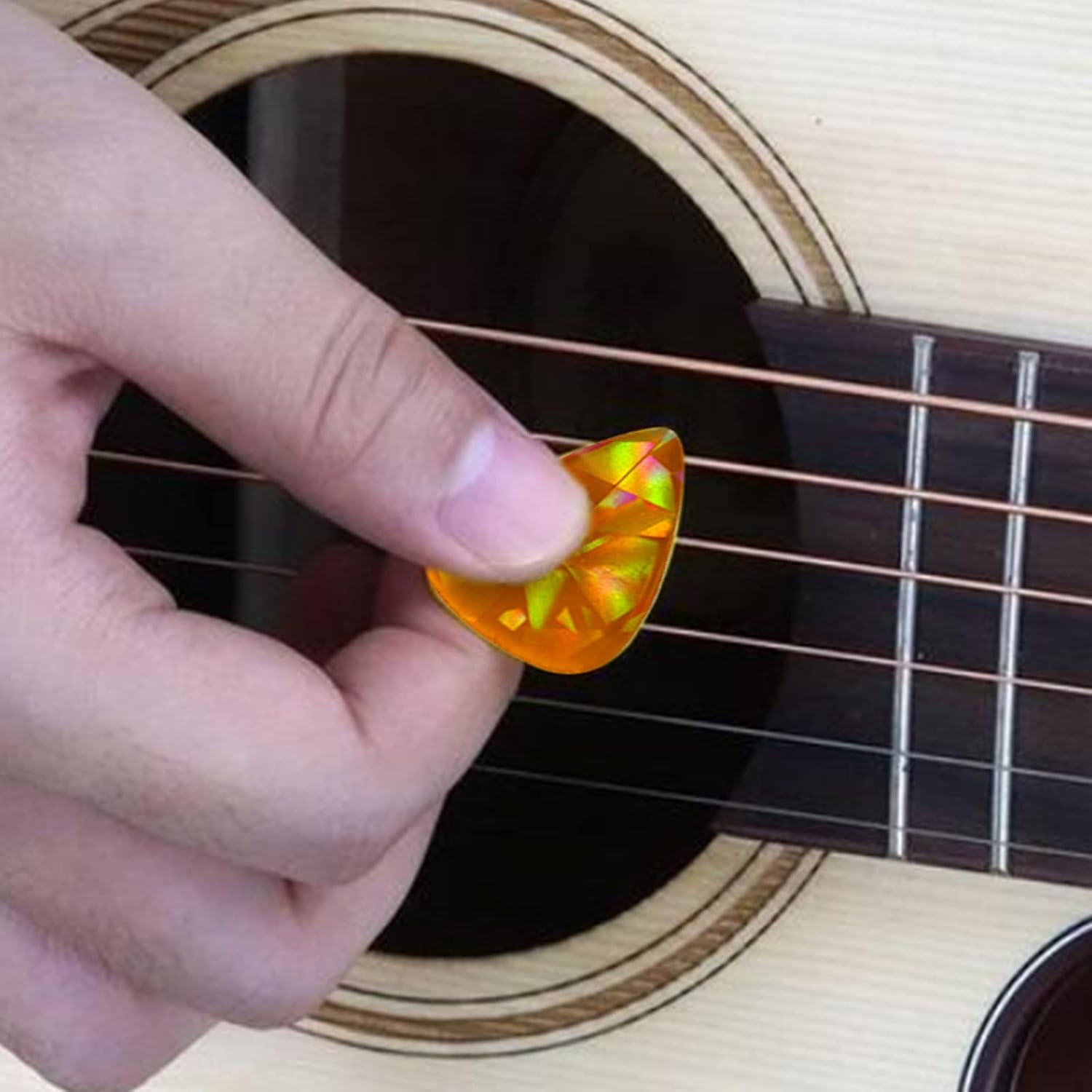 1PC Holographic Guitar Pick Silicone Mold Reusable DIY Craft Tool for Resin Keychain Pendant Making DIY Lovers (Blue)