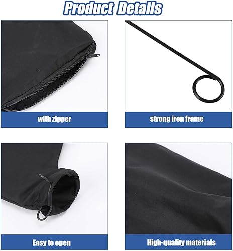 Miniatura 4 de Bolsa de polvo para sierra ingletadora, 2 piezas, bolsa de recolección de polvo negro para sierra ingletadora, modelo 255 con cremallera y soporte