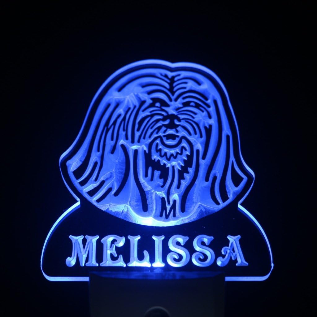 ADVPRO ws1074-tm Lhasa Apso Dog Personalized Night Light Name Day/Night Sensor LED Sign