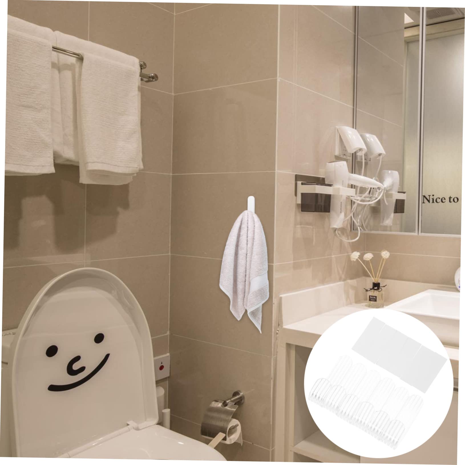 ABOOFAN 30pièces Adhésifs Muraux Acrylique De Multipurpose Pour Cuisine Salle De Bain Et Chambre Pratique Pour Clés Serviettes Et Accessoires