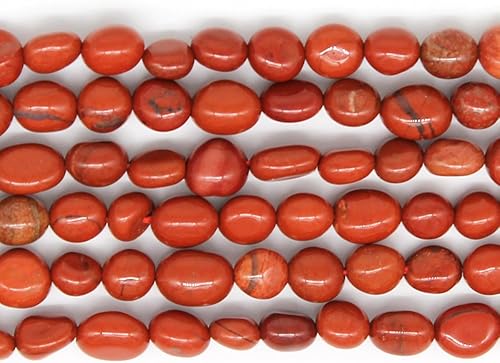 JARTC - Cuentas de piedra natural de forma irregular de 0.236-0.315 in, piedra preciosa de jade rojo, curada energéticamente para hacer joyas y