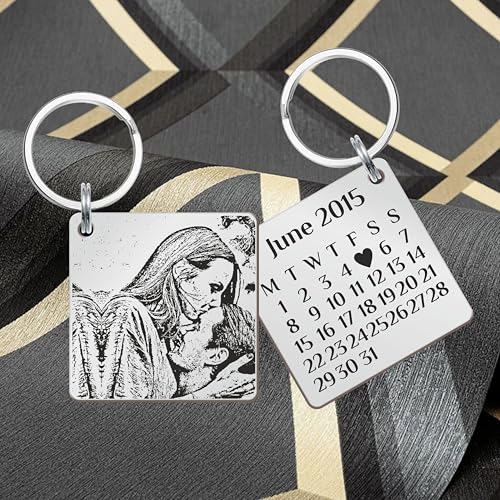 Image of Customised Photo Engraved Keychain For Loved ones | Best For Gift | Valentine's Day Gift, Birthday Gift | Silver