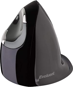 Evoluent Mouse VMDLW - VerticalMouse D, Right Hand Ergonomic Design, Evoluent Vertical Mouse D Large with Wireless Connection for Laptop and PC, Plus Jestik Microfiber Cloth